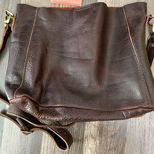 Portland Leather Coldbrew Butterfly Bucket Bag with character